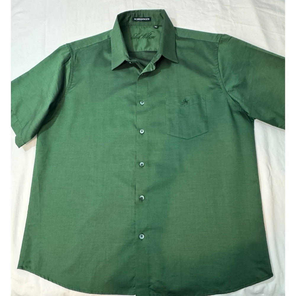 Scot Wilson "The Urban Gentleman" Men Green Short Sleeve Egyptian Cotton 46 cm